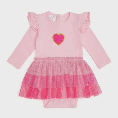 Heart Long Sleeve Tutu Onesie