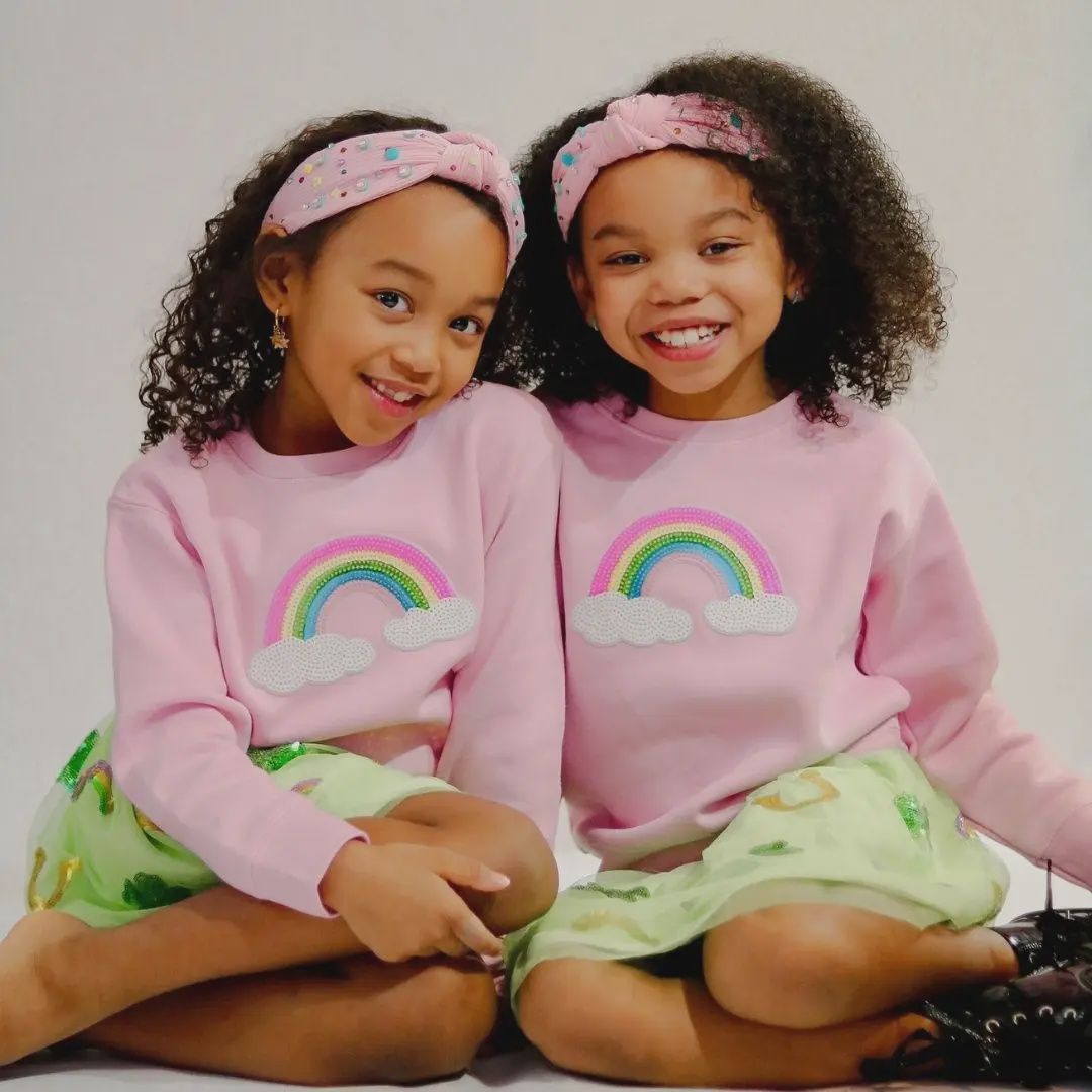 Rainbow Sequin Patch Sweatshirt