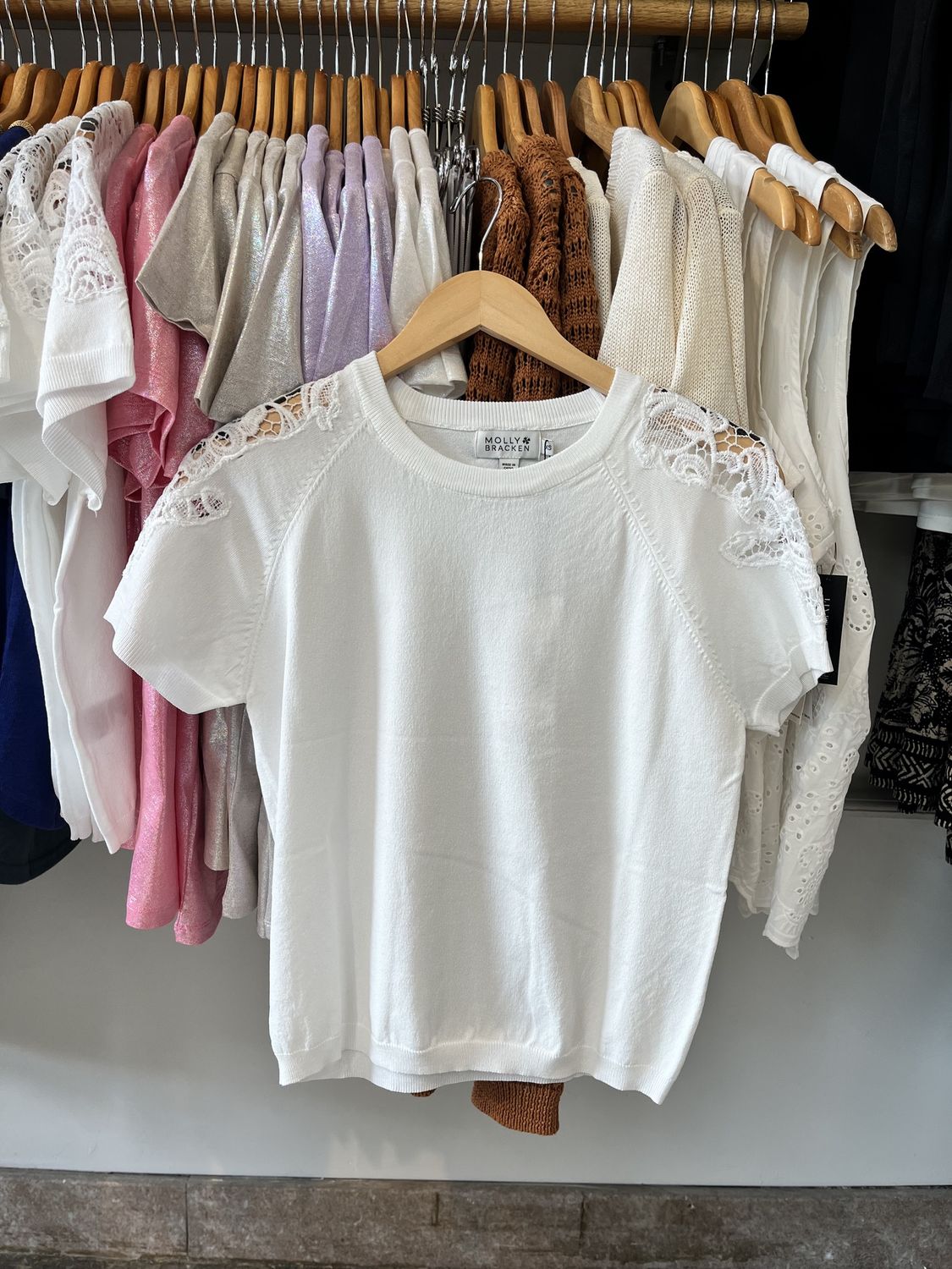 Lace Shoulder Sweater