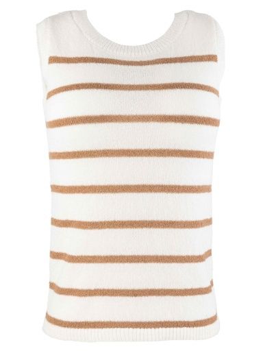 Contessa Pullover Striped Knit Sweater Vest, Size: XS