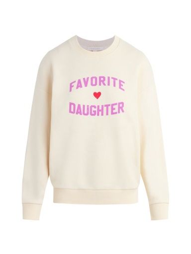 Favorite Daughter Heart Logo Sweatshirt - Gardenia, Size: XS, Color: gardenia