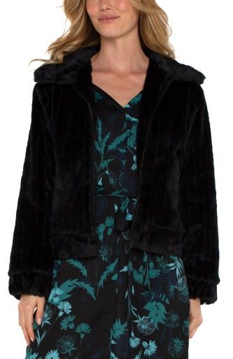zip up fur jacket, Size: XS