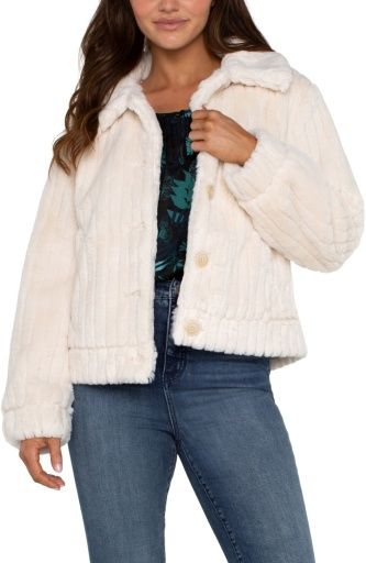 fur trucker jacket, Size: S