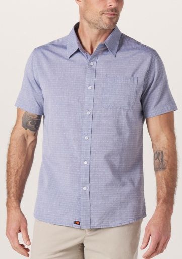 Freshwater Button Up  Shirt, Color: BLUE DOBBY, Size: M
