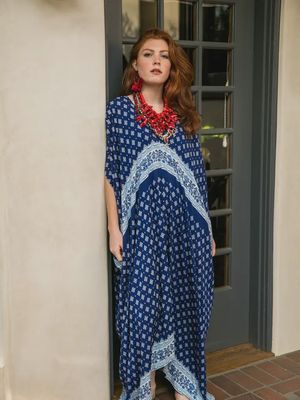 Indigo Caftan - One Size - Made in USA