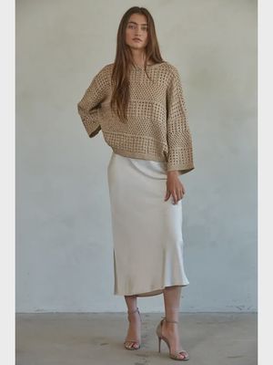 Maye Crochet Gold Sweater