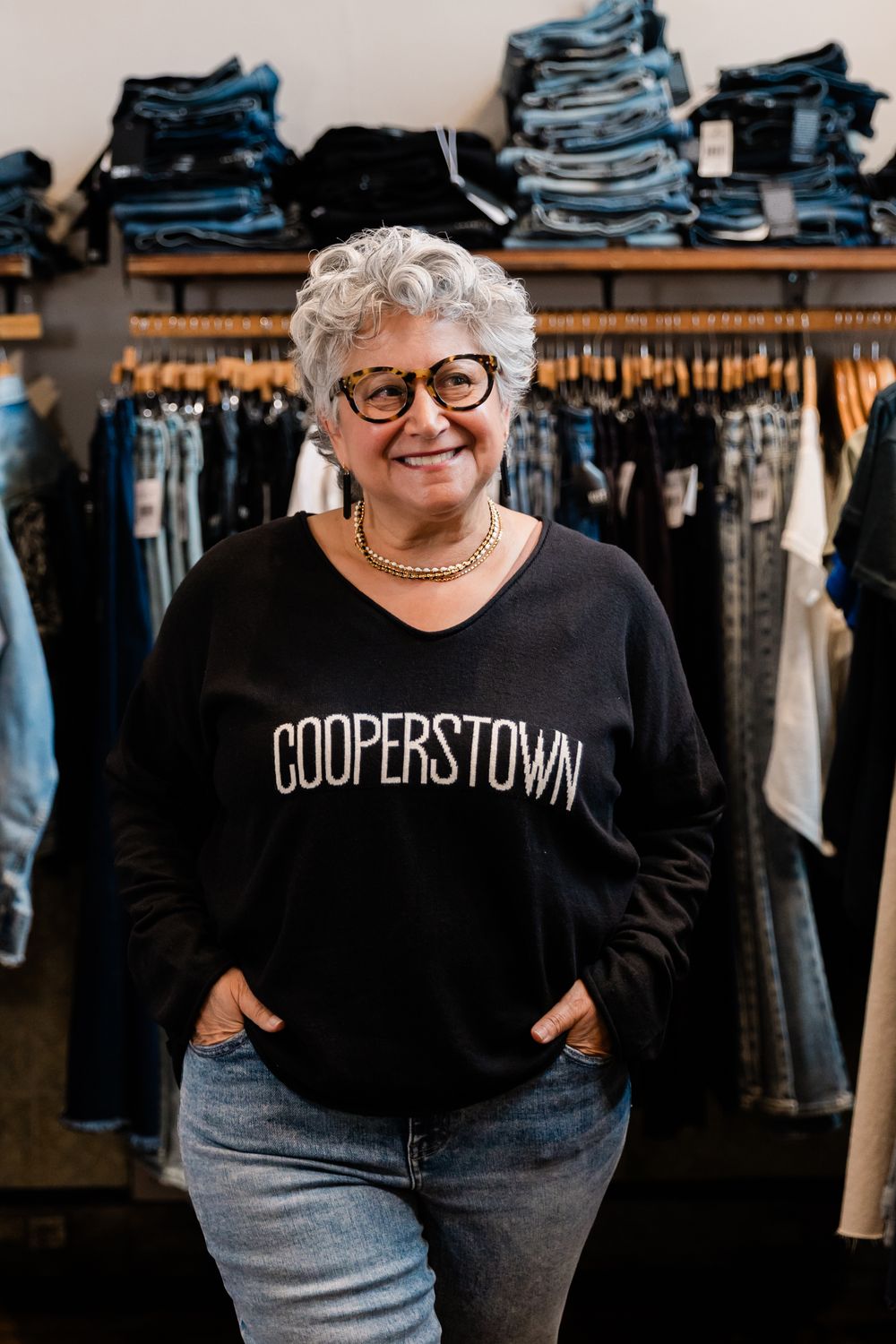 Cooperstown V-Neck Sweater - Black