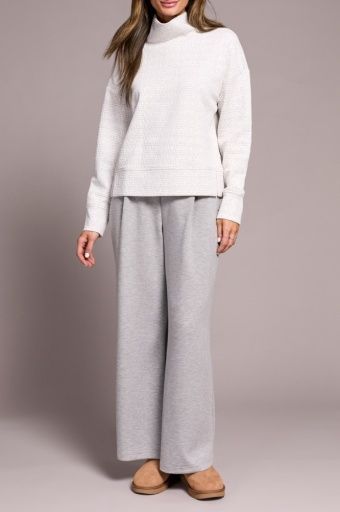 L/S FUNNEL NECK TOP-H FROSTGREY, Size: XS