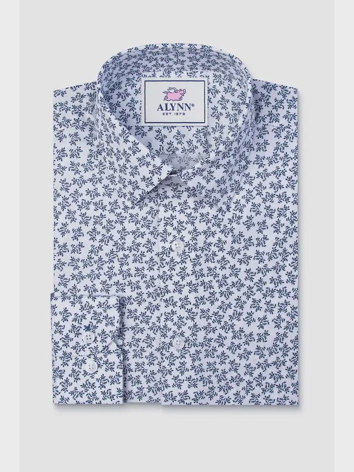 White Floral Slim Fit Shirt