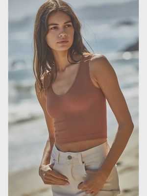 Cropped Ribbed Reversible Tank
