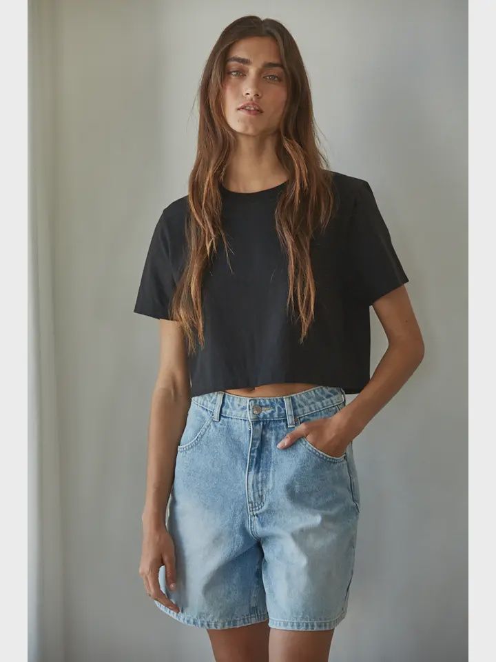 Cropped Cotton Tee