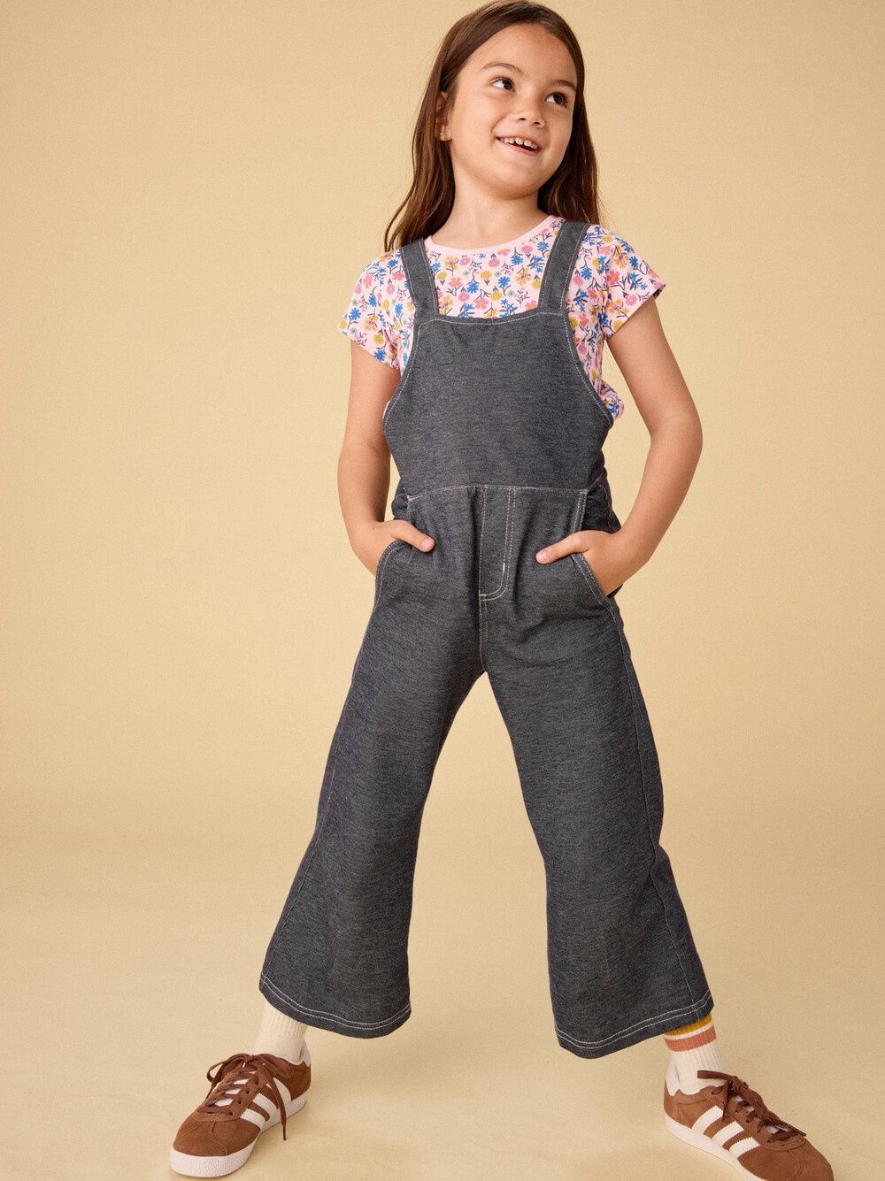 Wide Leg Denim-Like Overalls