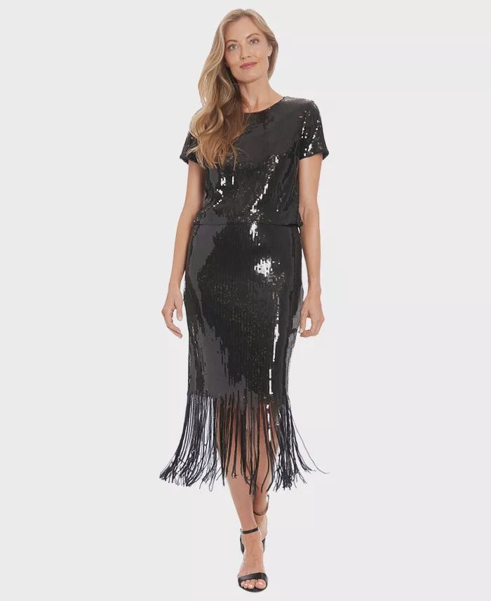 Sequin Fringe Skirt
