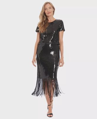 Sequin Fringe Skirt