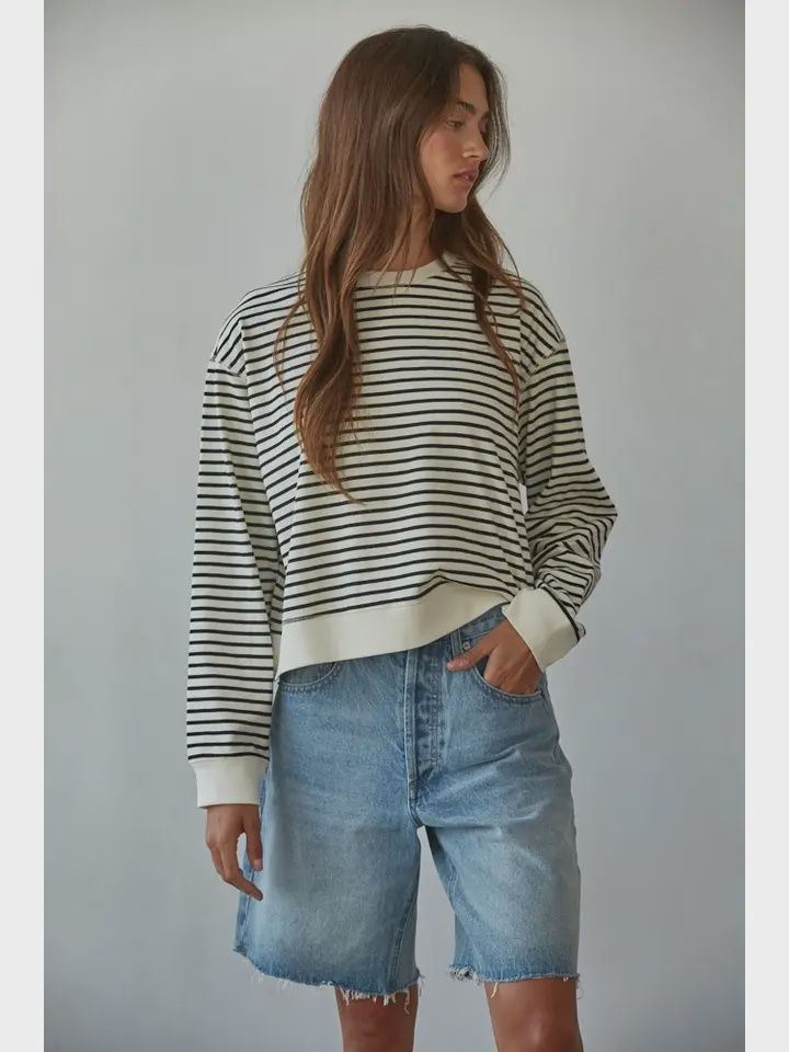 Knit Cotton Stripe Tee