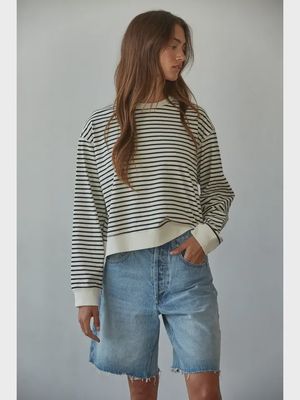 Knit Cotton Stripe Tee