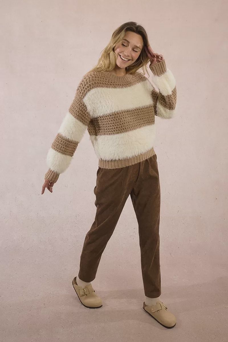 Fuzzy Stripe Sweater