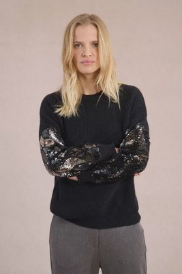Sequin Sleeve Sweater