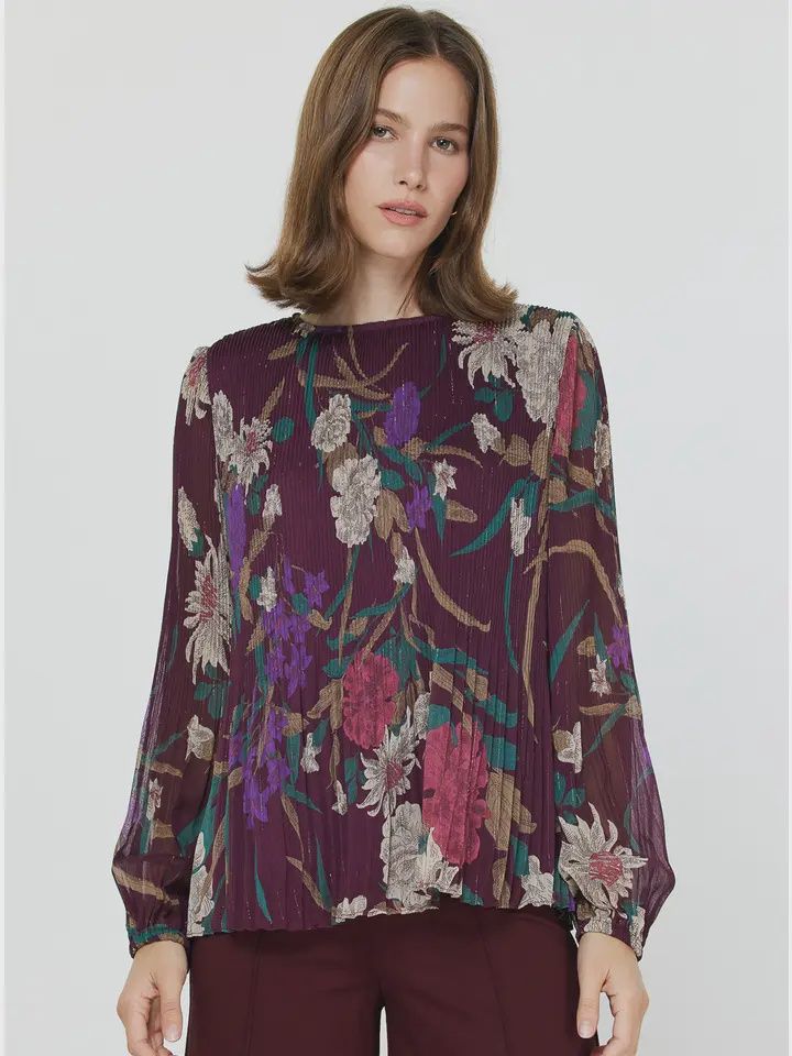 Floral Pleated Top