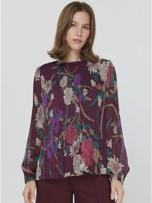Floral Pleated Top