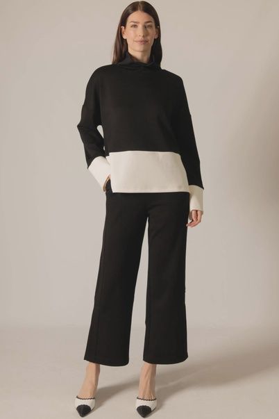 Color Block Mock Neck
