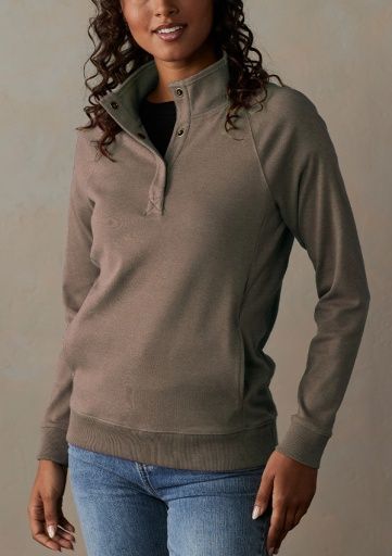 PUREMESO WEEKEND SNAP PULLOVER, Color: TAUPE, Size: XS