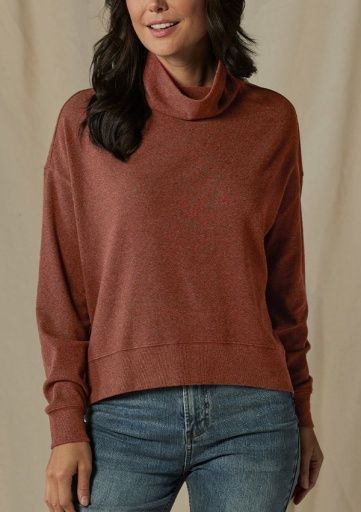 PUREMESO FUNNEL NECK PULLOVER, Colour: TERRACOTTA, Size: XS