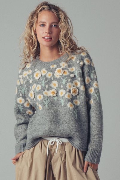 Daisy Embossed Sweater