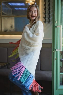 Rainbow Tassel Cardigan - One Size