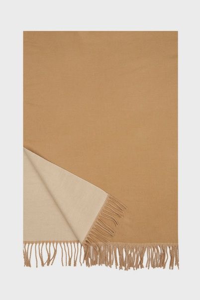 Reversible Fringe Scarf, Color: Beige/Cream