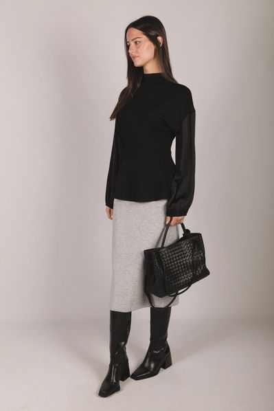 Peplum Modal Satin Top