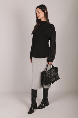 Peplum Modal Satin Top