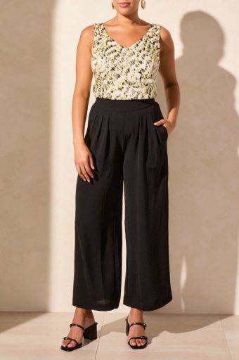 Flowy Black Pants, Colour: BLACK, Size: L
