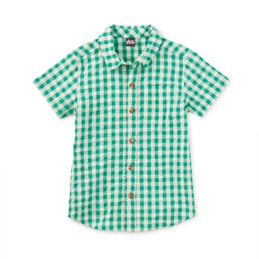PLAID BUTTON UP WOVEN SHIRT, Size: 3_6
