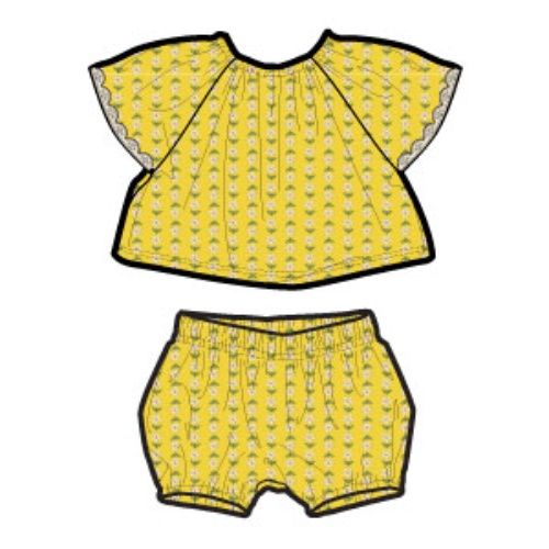 PRINTED CROCHET TRIM BABY SET, Size: 3_6