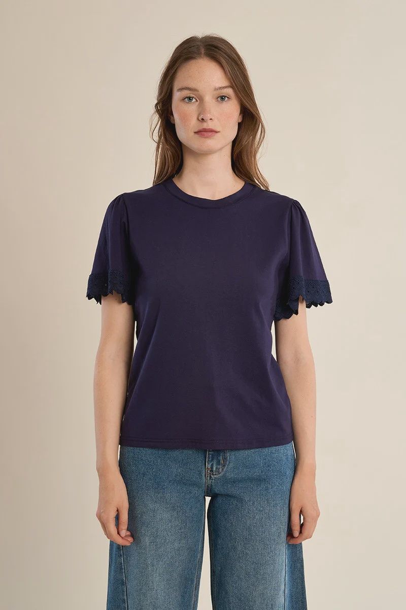 Eyelet Sleeve Tee