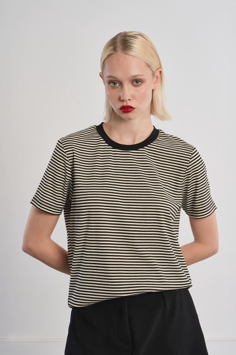 Stripe Heart Back Tee