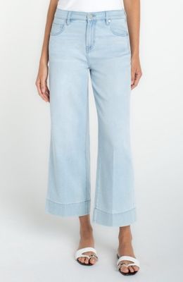 stride crop wide leg w/ embroidered side seam