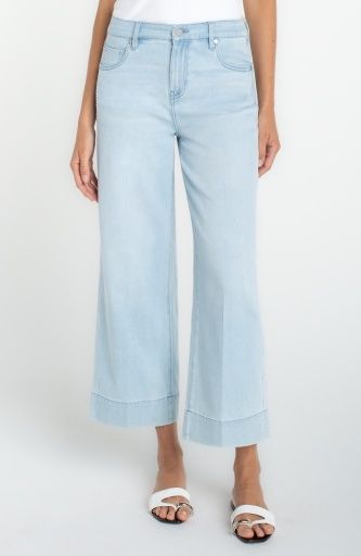 stride crop wide leg w/ embroidered side seam, Size: 0