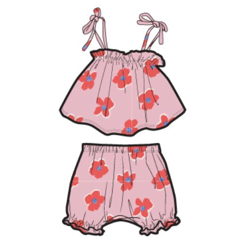 TIE SHOULDER BABY SET, Size: 3_6