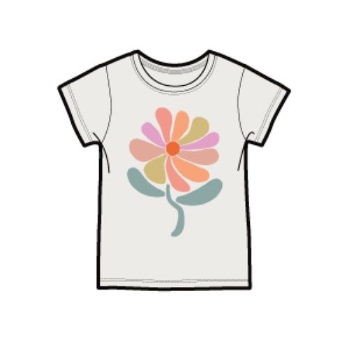 GROOVY FLOWER GRAPHIC TEE, Size: 2T