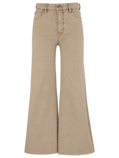 MEG HIGH RISE FAB AB WIDE LEG RAW HEM - CHAI, Colour: CHAI, Size: 00