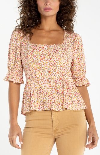 1/2 puff sleeve peplum, Size: XS