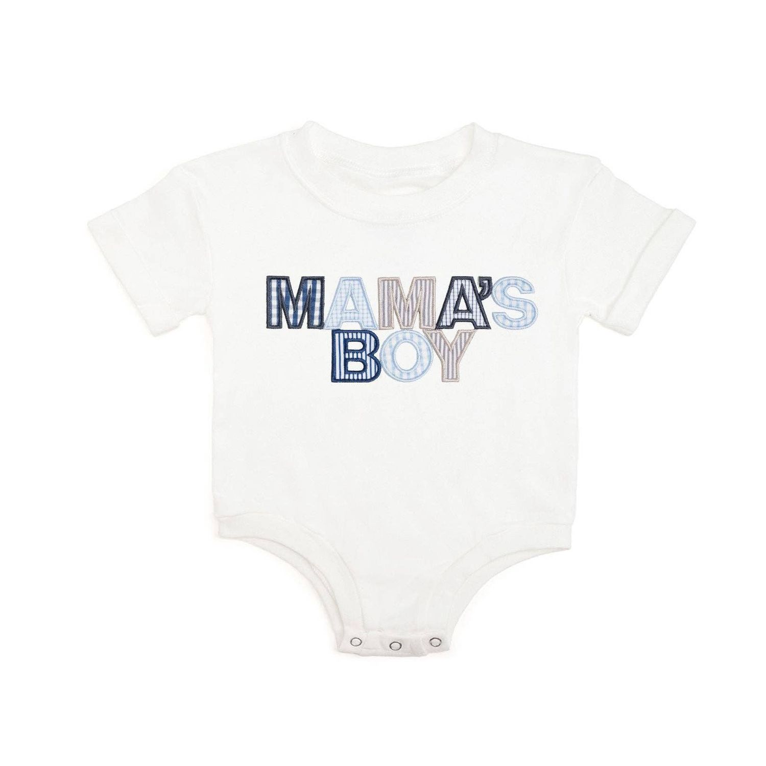 Mama's Boy Patchwork Short Sleeve Onesie
