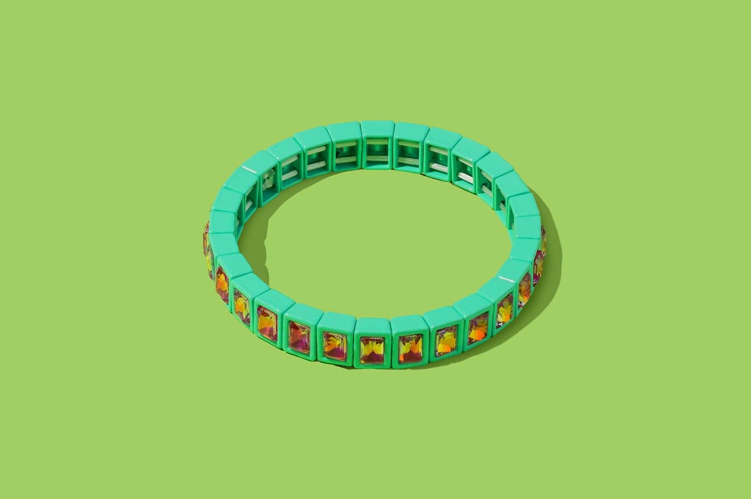 Enamel Stretch Bracelet: Aqua