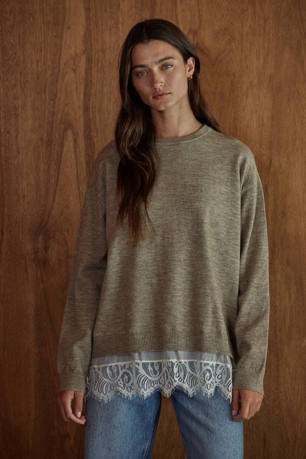 Knit Sweater Twofer Top