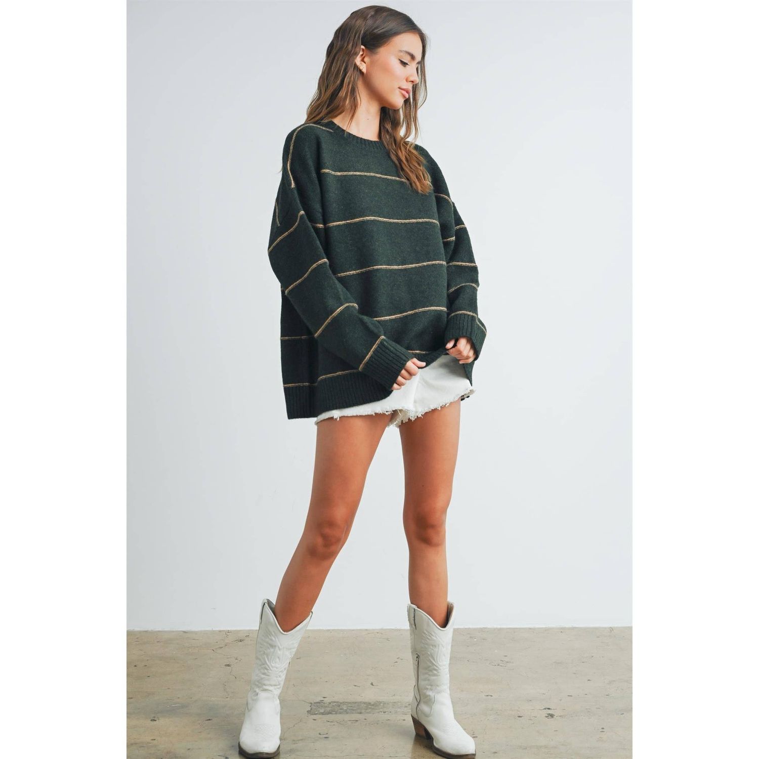 Striped Drop Shoulder Sweater