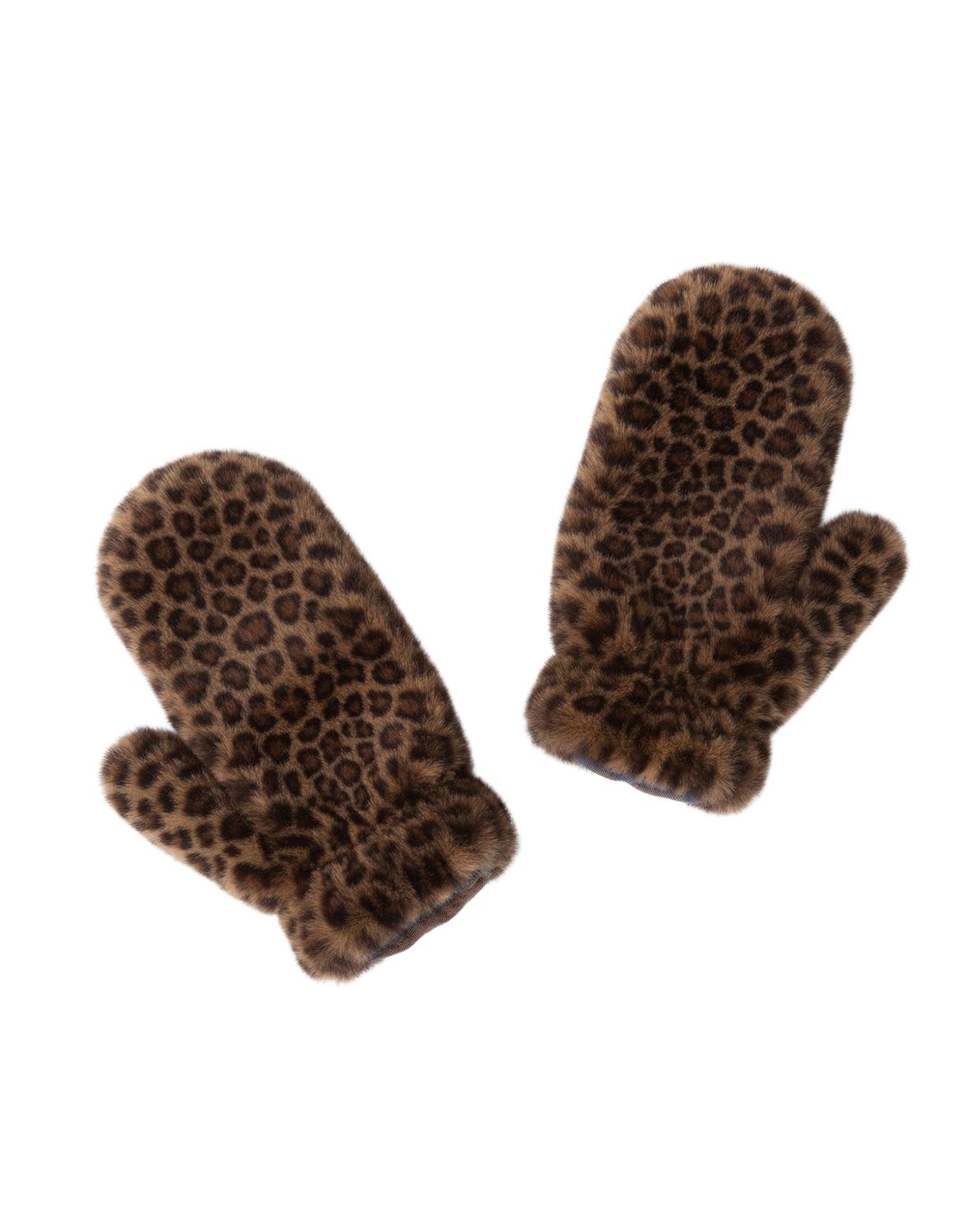 Leopard Chamonix Faux Fur Mittens