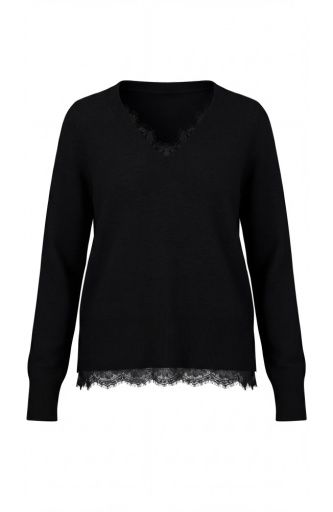 Lace Trim Sweater, Size: XS