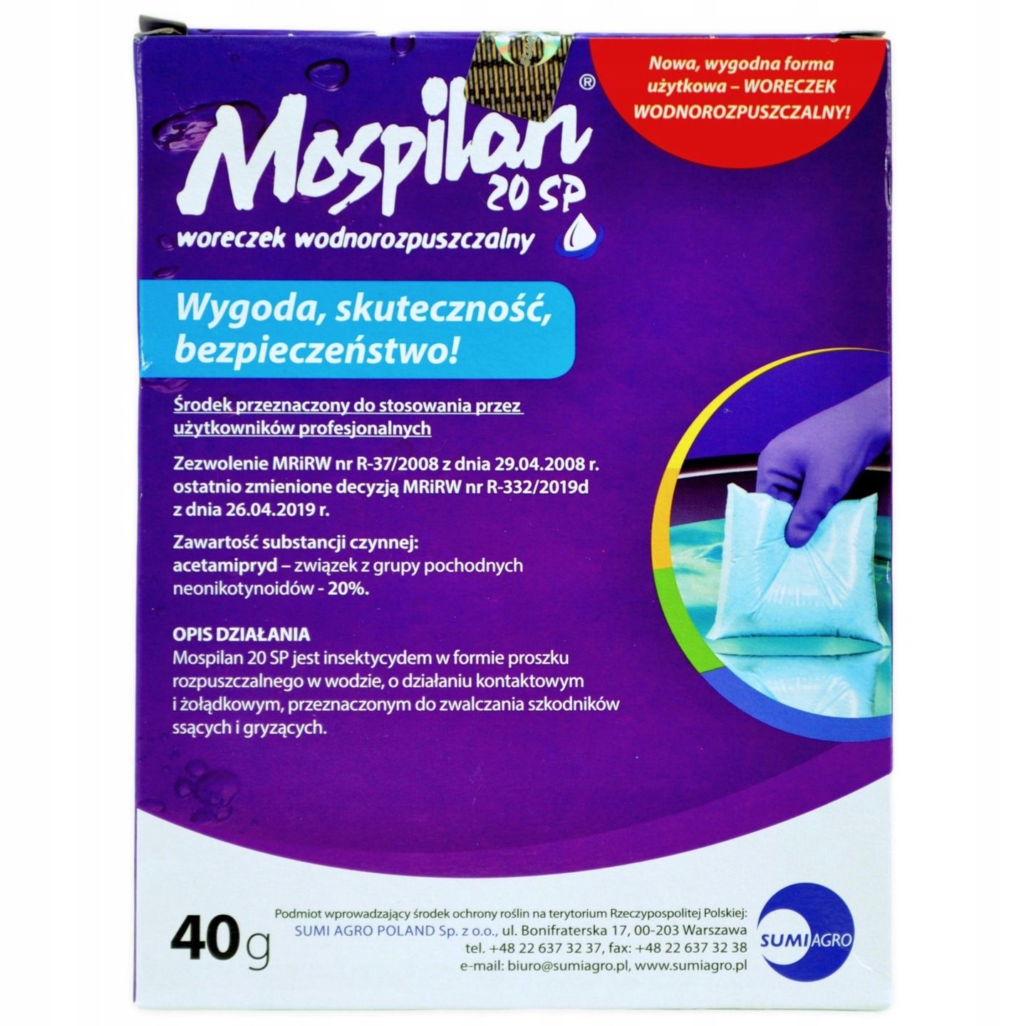 Środek owadobójczy MOSPILAN Sumi Agro 40 g